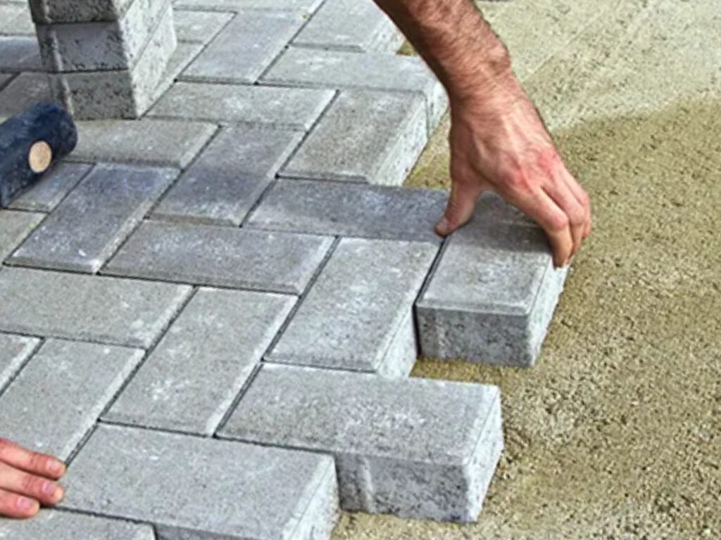 laying block paving